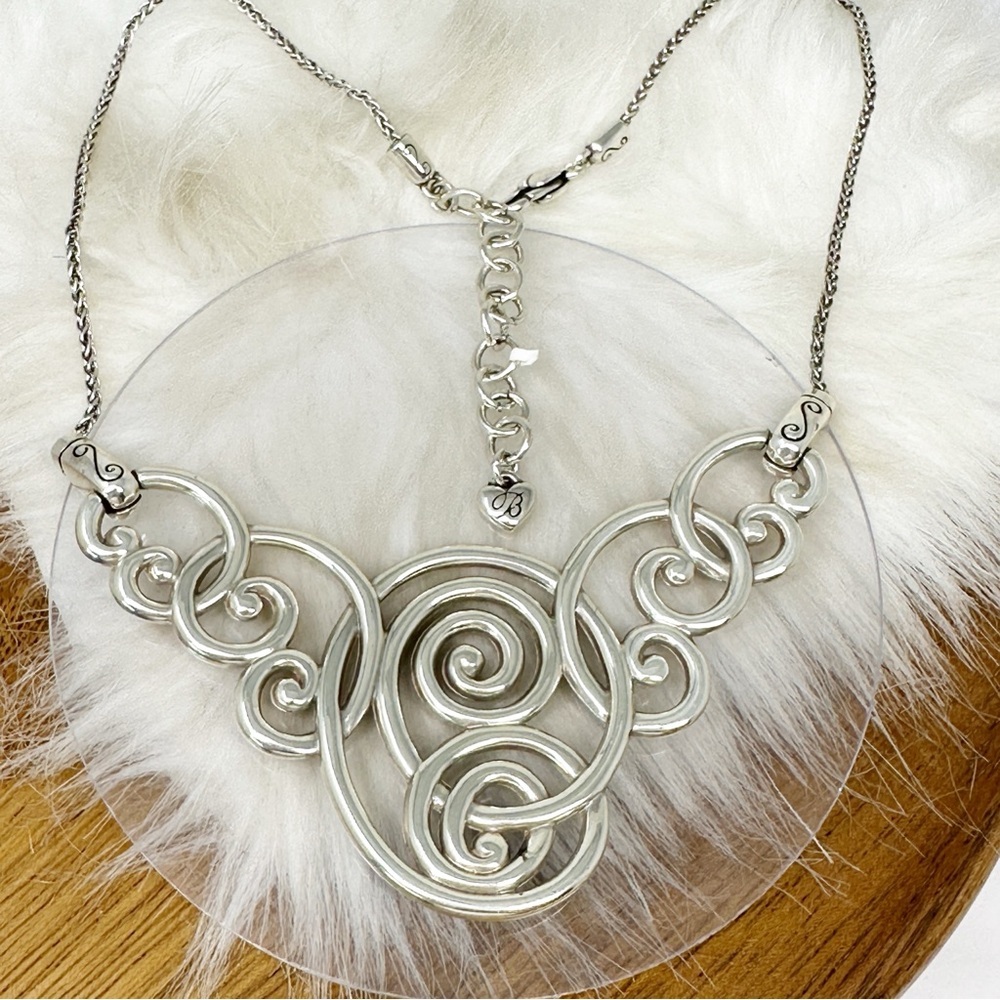 Brighton Open Scroll Statement Collar Necklace Si… - image 1